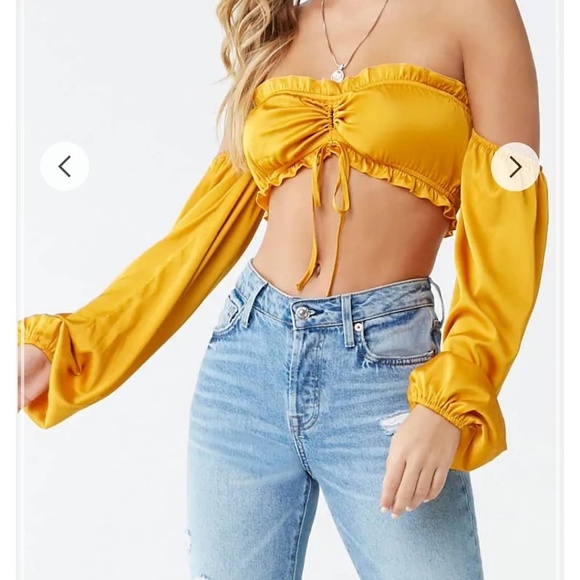 Forever 21 Tops - Satin Off Shoulder Top